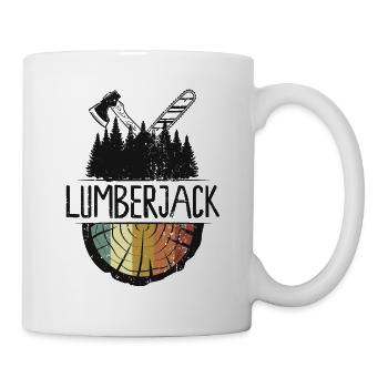 Bûcheron Bûcheron Bois Tronçonneuse Forêt Hachette - Mug blanc - blanc - Droite