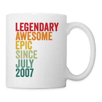 14ème anniversaire 14 ans 2007 Awesome Juillet - Mug blanc - blanc - Droite