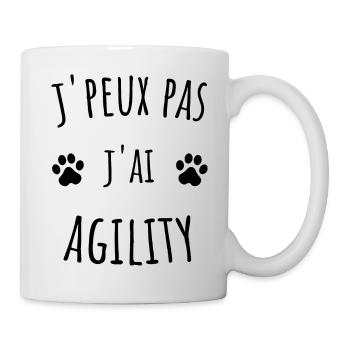 J'peux pas j'ai Agility, humour, cadeau - Mug blanc - blanc - Droite