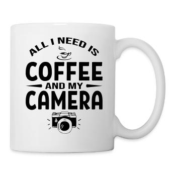 Tout I Need Is Coffee And Camera - Mug blanc - blanc - Droite
