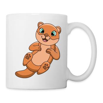 Otter Cartoon - Tasse - Weiß - Rechts