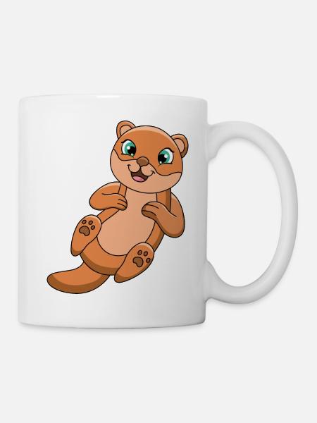 Otter Cartoon - Tasse - Weiß