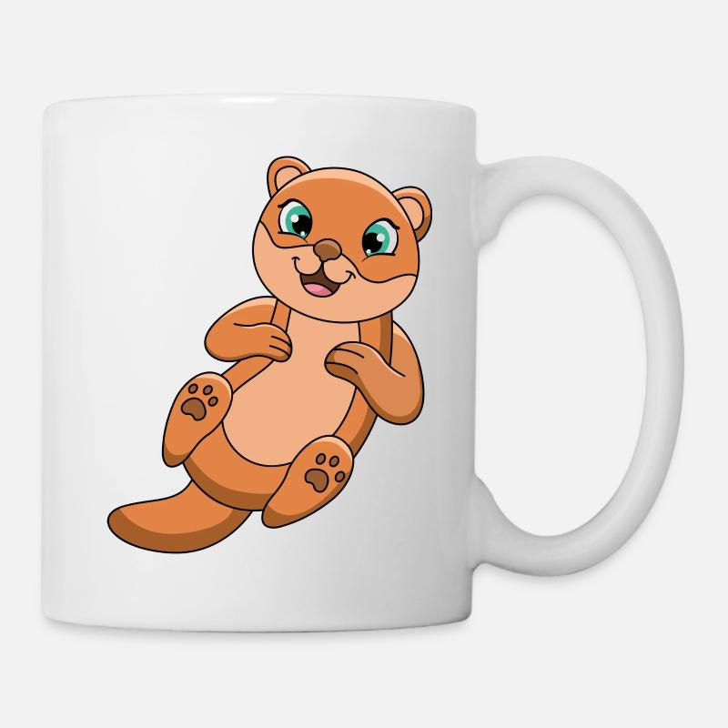 Caricature de loutre - Mug blanc - blanc