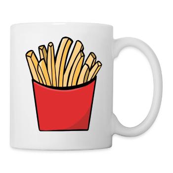 Pommes - Tasse - Weiß - Rechts