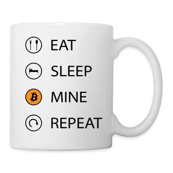 Eat sleep mine repeat cryptocurrency t-shirt - Mug - white - Right