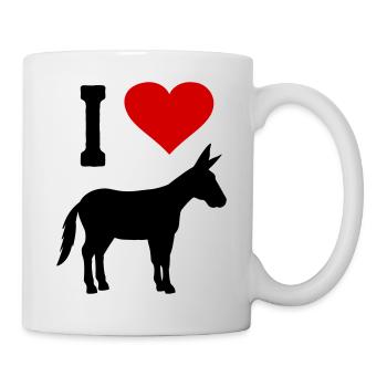 Esel Muli Maultier Love Herz Bauernhof Tier Bauer - Tasse - Weiß - Rechts
