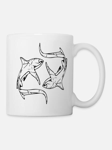 Requins renards élégants en cercle - Mug blanc - blanc