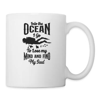 Scuba Diving Diver Into The Ocean - Mug - white - Right