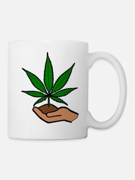 Hanfblatt - Tasse - Weiß