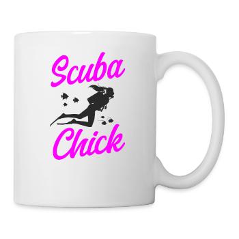 Diving Diver Girl Scuba Chick - Tasse - Weiß - Rechts