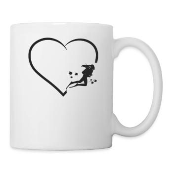 Scuba Diving Diver Girl Heart - Tasse - Weiß - Rechts