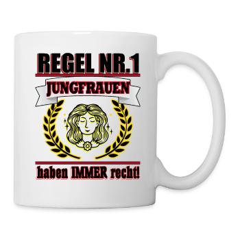 Horoskop-Kollektion "REGEL NR.1 Jungfrauen." - Tasse - Weiß - Rechts