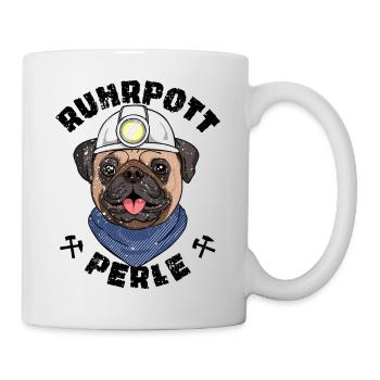 Mops Ruhrpott Perle - Tasse - Weiß - Rechts