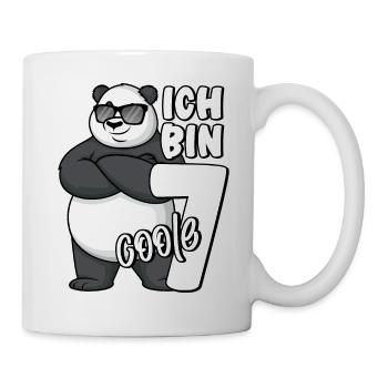 7. Geburtstag Junge 7 Jahre Panda Ich bin coole 7 - Tasse - Weiß - Rechts