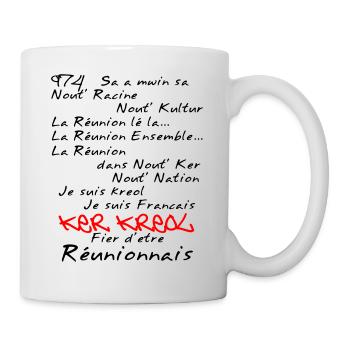 La Réunion Fier D'Être Réunionnais T-Shirt Homme - Mug blanc - blanc - Droite