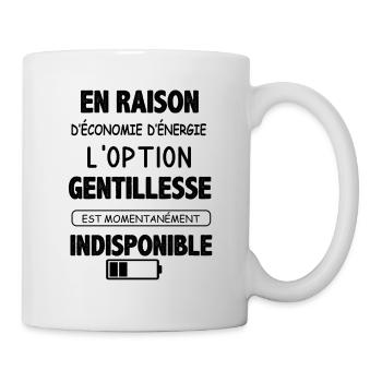 Option gentillesse momentanément indisponible - Mug blanc - blanc - Droite