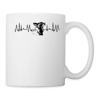 Luchs Herzfrequnz Puls Herschlag Luchs Motiv Herz - Tasse - Weiß - Rechts