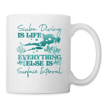 Diver Scuba Diving Is Life - Mug blanc - blanc - Droite
