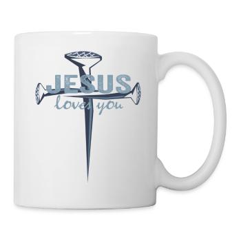 Jésus Christ loves you shirt pour les chrétiens - Mug blanc - blanc - Droite