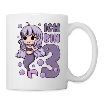 3. Geburtstag Mädchen süße Meerjungfrau Ich bin 3 - Tasse - Weiß - Rechts