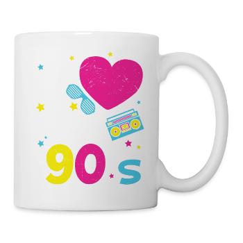 90er Jahre Neunziger Mottoparty Retro - Tasse - Weiß - Rechts