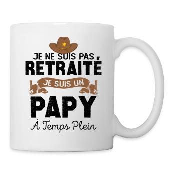 Papy Retraité Cadeau Humour Personnalisé - Mug blanc - blanc - Droite