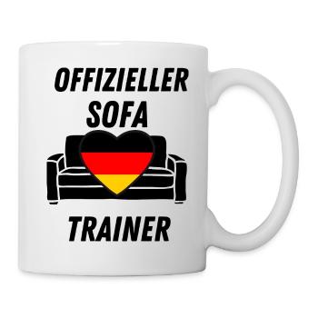 Sofa Trainer lustiges tshirt witzig spruch fußball - Tasse - Weiß - Rechts