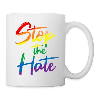Stop The Hate Antirassismus LGBT LGBTQ Toleranz - Tasse - Weiß - Rechts