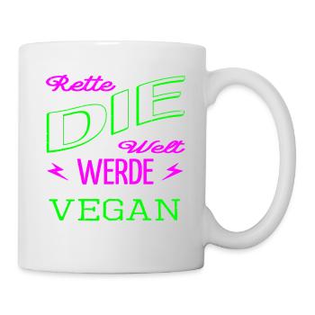 rights bio naturschutz grünes leben witzig schwein - Tasse - Weiß - Rechts