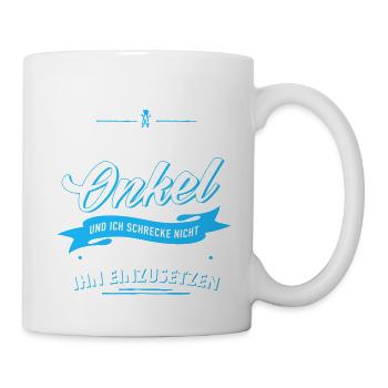 Vorsicht! verrückter Onkel Verwandte Familie Kind - Tasse - Weiß - Rechts