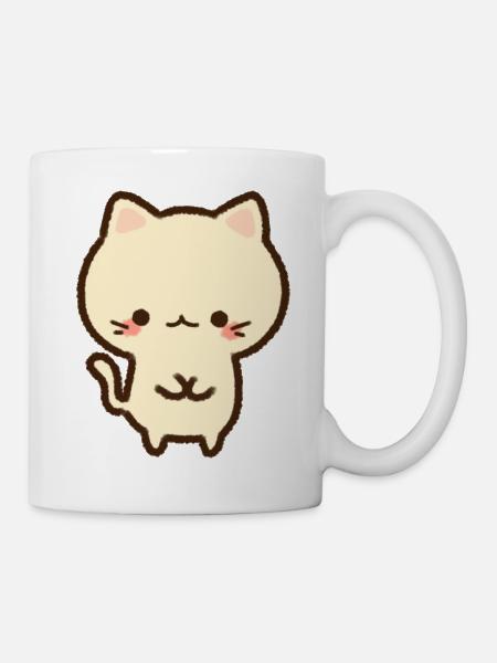 kawaii marshmallow cat for anime fans - Tasse - Weiß