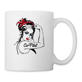 Female Co-Pilot Rosie The Riveter - Mug - white - Right
