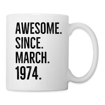 Génial depuis mars 1974 - Mug blanc - blanc - Droite