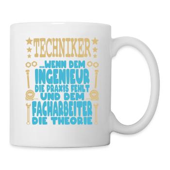 Techniker Schule Abschluss Fortbildung Ingenieur - Tasse - Weiß - Rechts