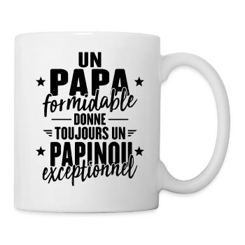 Papa Formidable Donne Un Papinou Exceptionnel - Mug blanc - blanc - Droite