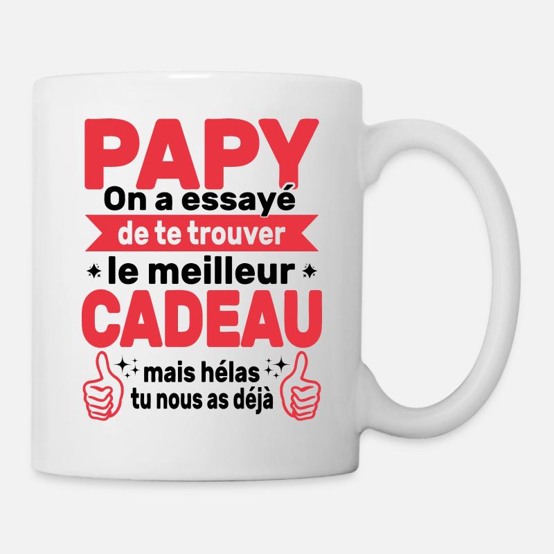 Papy On A Essayé De Te Trouver Le Meilleur Cadeau - Mug blanc - blanc