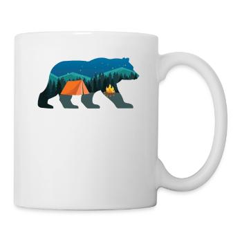 Camping Bear Tent With Forrest - Mug - white - Right