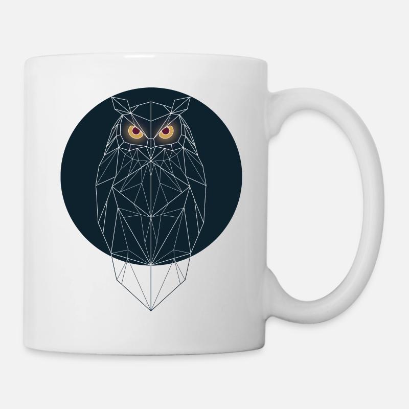 geometrische Eule - Tasse - Weiß