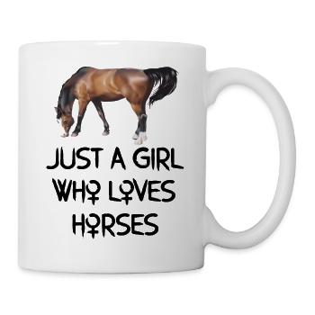 just a girl who loves horses logo - Mug - white - Right