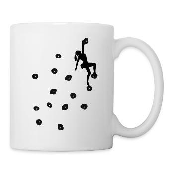Bouldern Klettern Schwarze Boulder Griffe Frau - Tasse - Weiß - Rechts