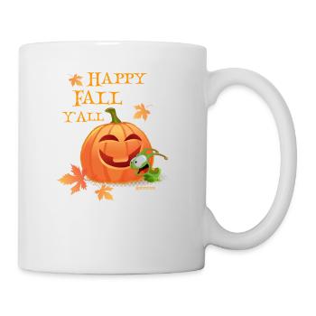 Happy Herbst Kürbis und fröhlicher Grashüpfer - Tasse - Weiß - Rechts