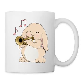 Mignon lapin trompettiste - Mug blanc - blanc - Droite