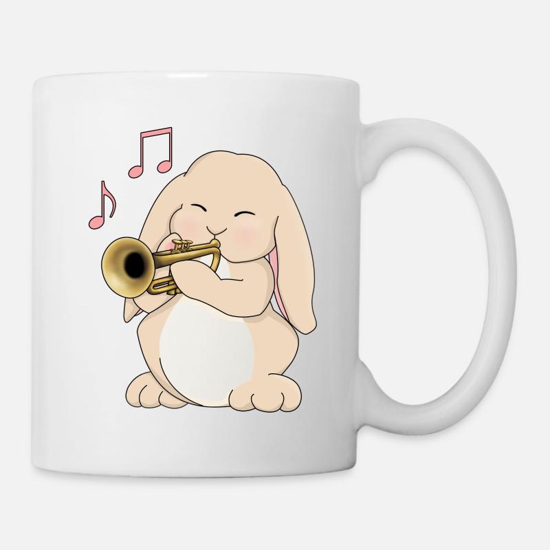 Süßer Kaninchen-Trompeter - Tasse - Weiß