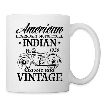 Retro Vintage American Motorcycle Indian - Mug - white - Right
