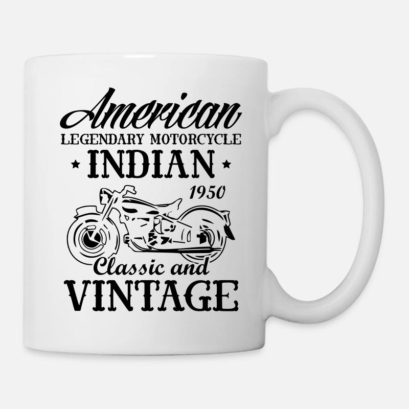 Retro Vintage American Motorcycle Indian - Mug - white