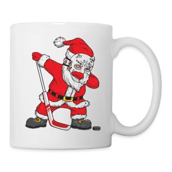 Weihnachten Santa Tupfer Hockeyspieler DAB Xmas - Tasse - Weiß - Rechts