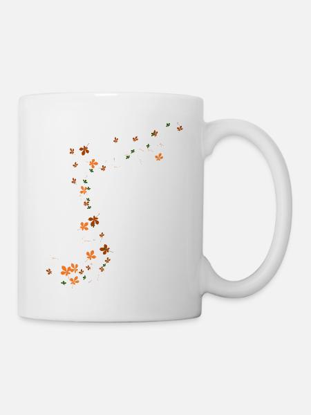 Herbstlaub - Tasse - Weiß