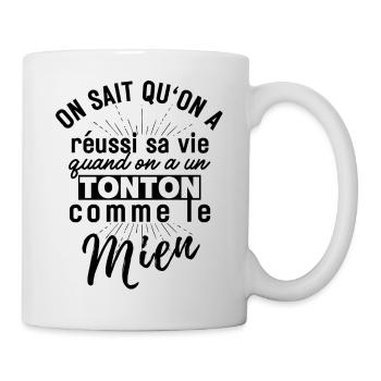 Cadeau pour neveu et nièce - de Tonton, Oncle - Mug blanc - blanc - Droite