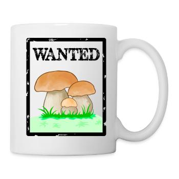 Wanted, porcini mushroom, men's mushroom, Röhrling mushroom - Mug - white - Right