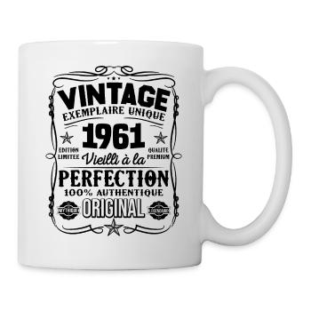 Millésime Fabriqué En 1961 Vieilli à La Perfection - Mug blanc - blanc - Droite